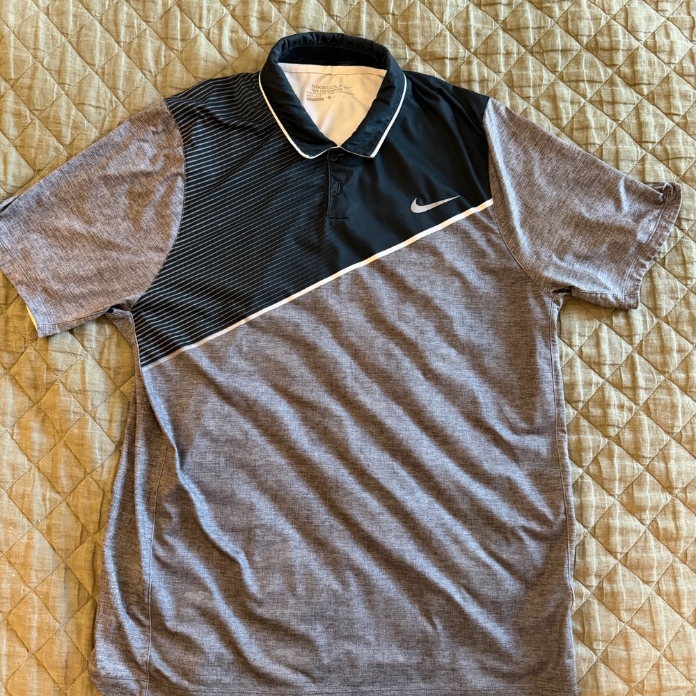 Nike Golf Dri-Fit Polo - Black and Gray